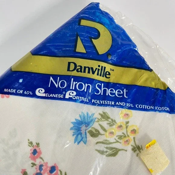 Vintage Danville Floral No Iron Double Fitted Sheet Pre-Shrunk USA NEW - Picture 3 of 4